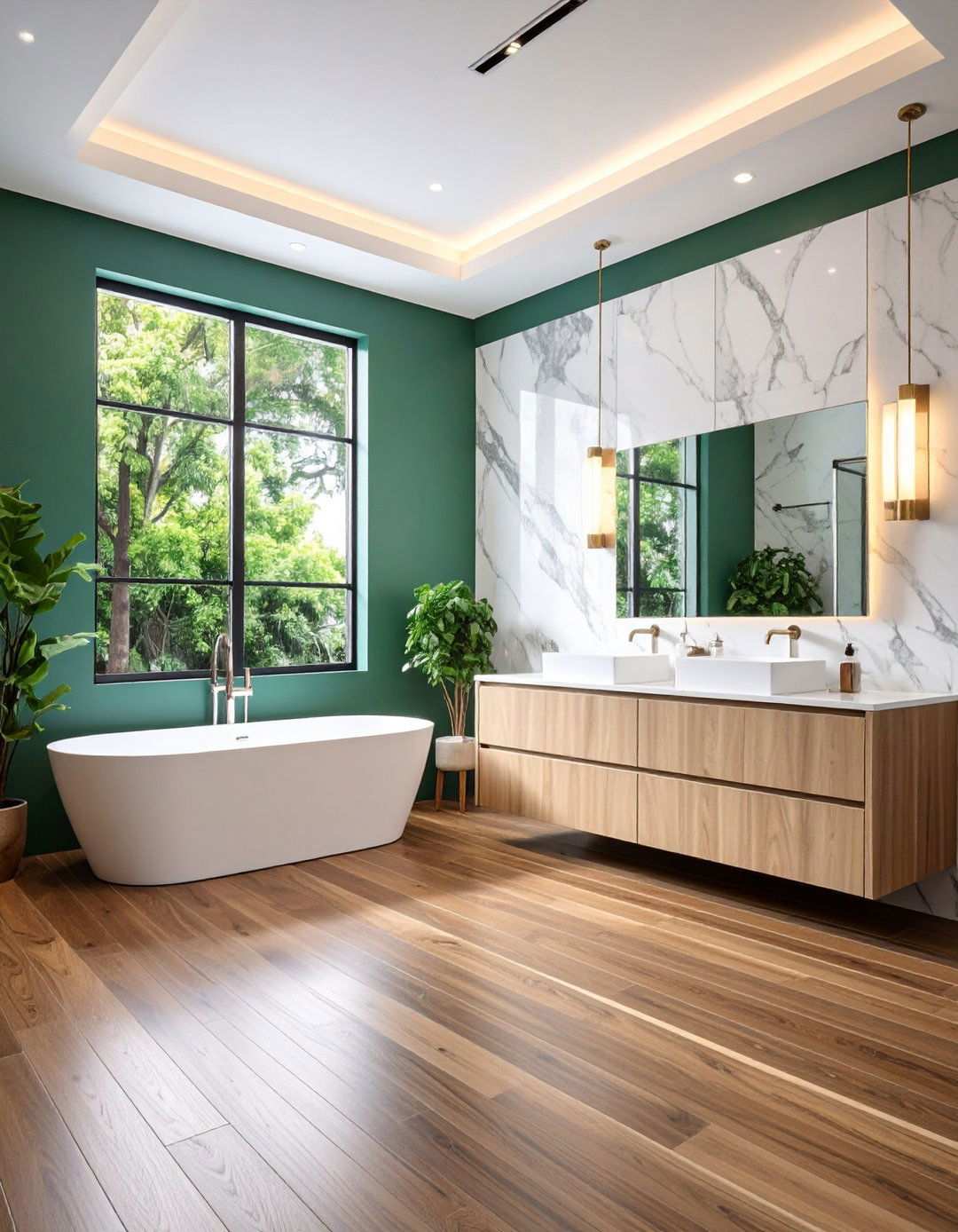 Budget Friendly Laminate Panel Backsplash - 20 Bathroom Backsplash Ideas