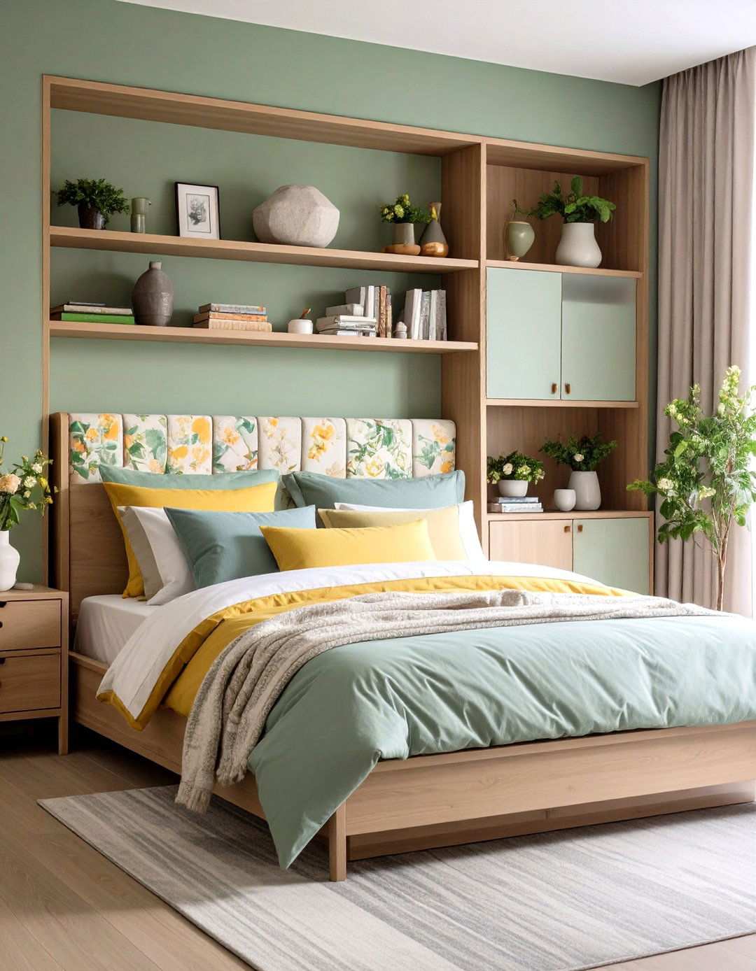 Built In Shelving Accent Wall - 20 Bedroom Accent Wall Ideas