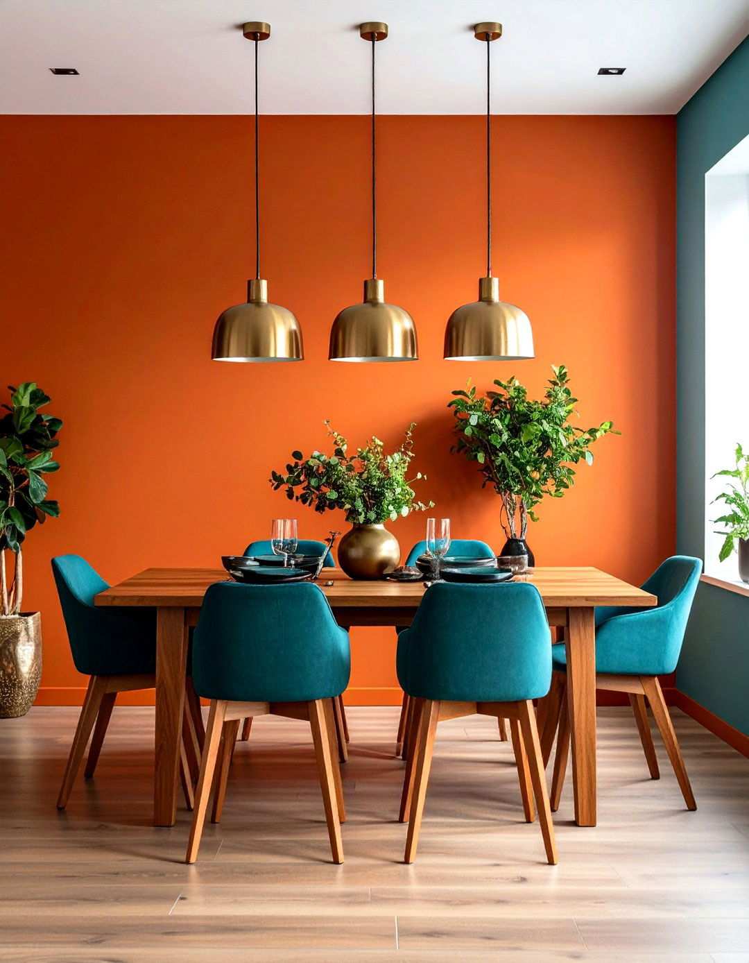 Burnt Orange Dining Room Color Schemes for Energetic Warmth - 20 70s Dining Room Design Ideas
