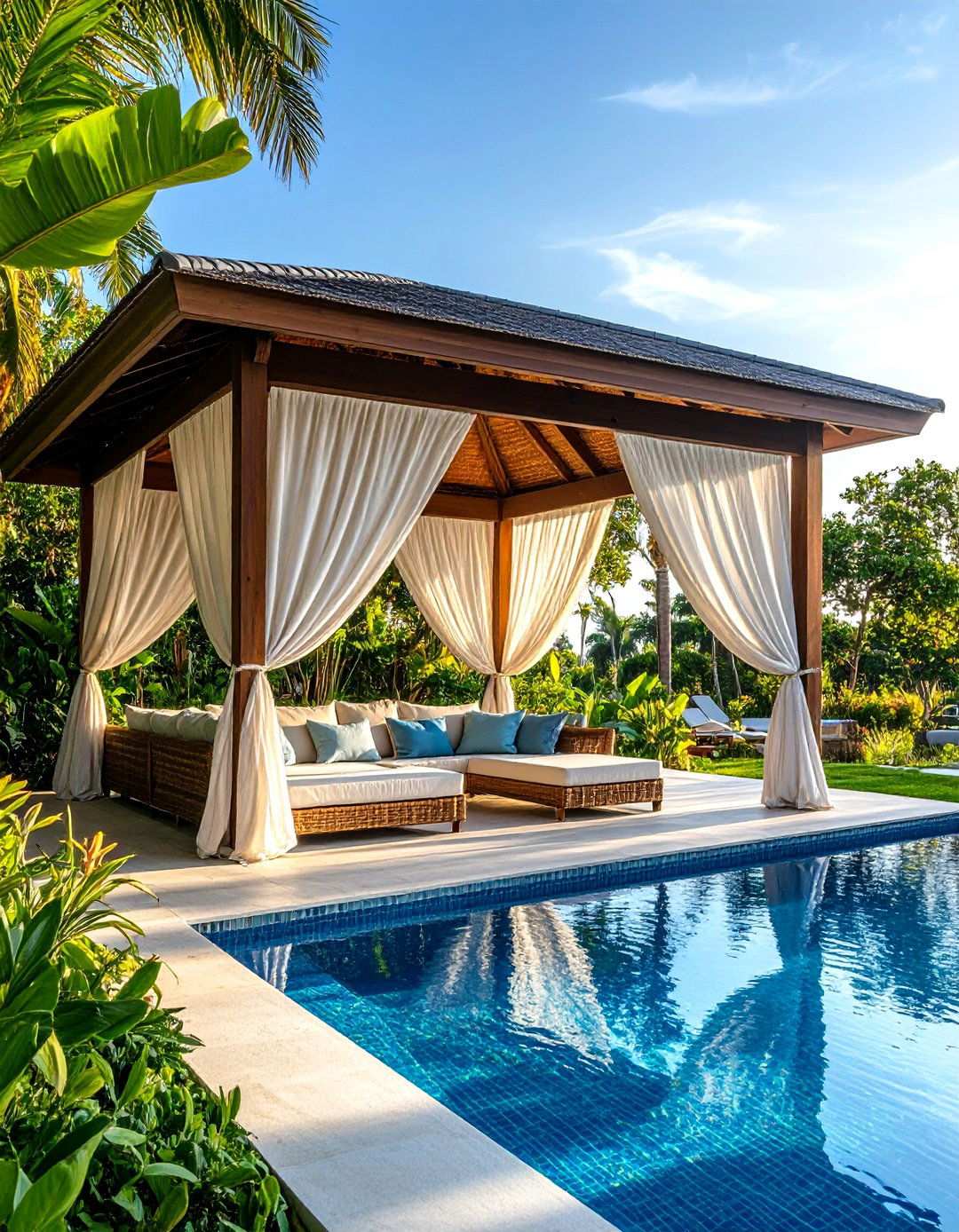 Cabana Privacy Structures for Resort Style Backyard Retreats - 20 Backyard Privacy Ideas