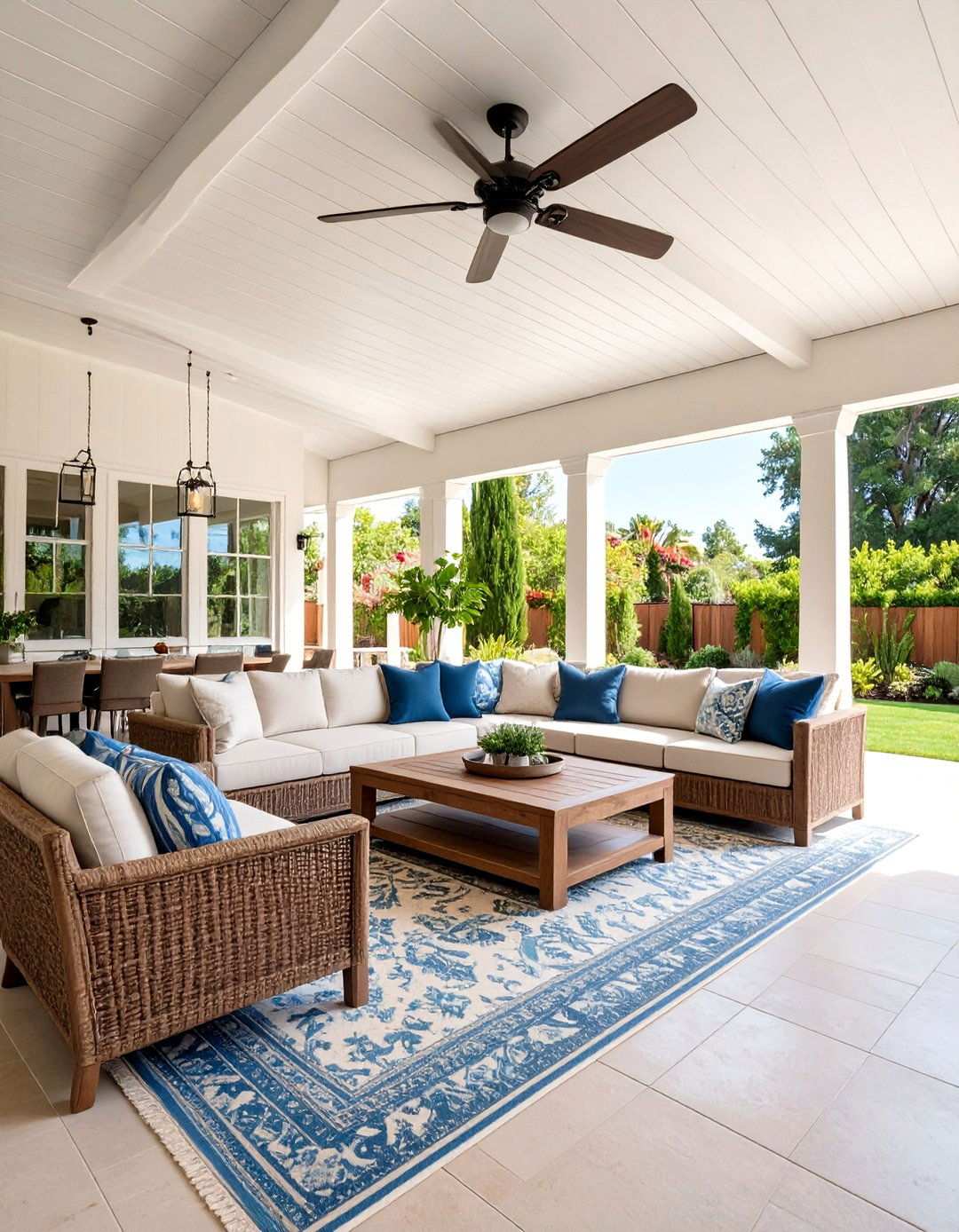 California Room Covered Patio with Indoor Outdoor Integration - 20 Attached Covered Patio Ideas