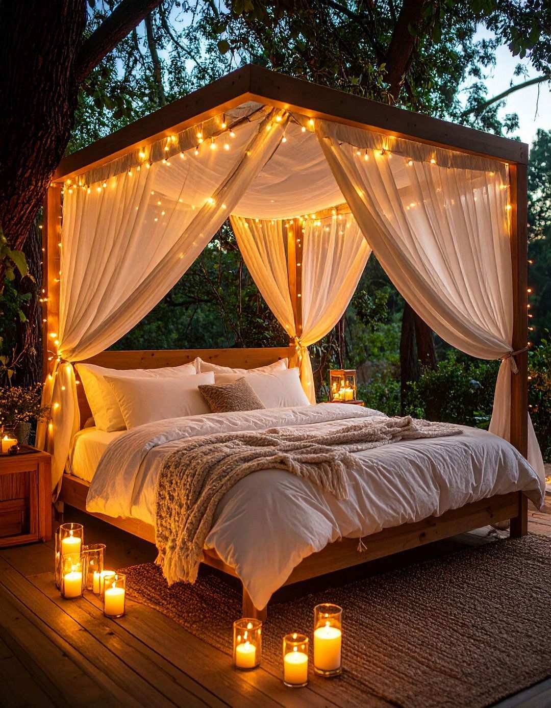Canopy Bed Fairy Tale Lighting - 20 Aesthetic Room Ideas With Led Lights