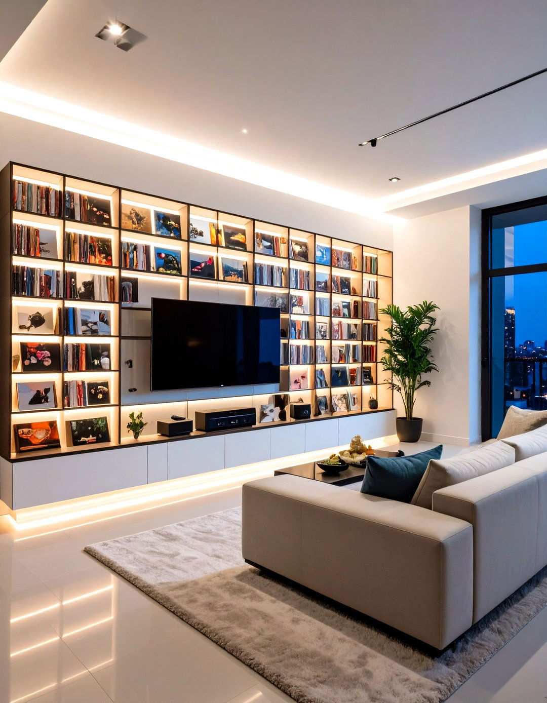 CD Storage Wall Displays with Integrated Lighting Features - 20 Cd Storage Ideas