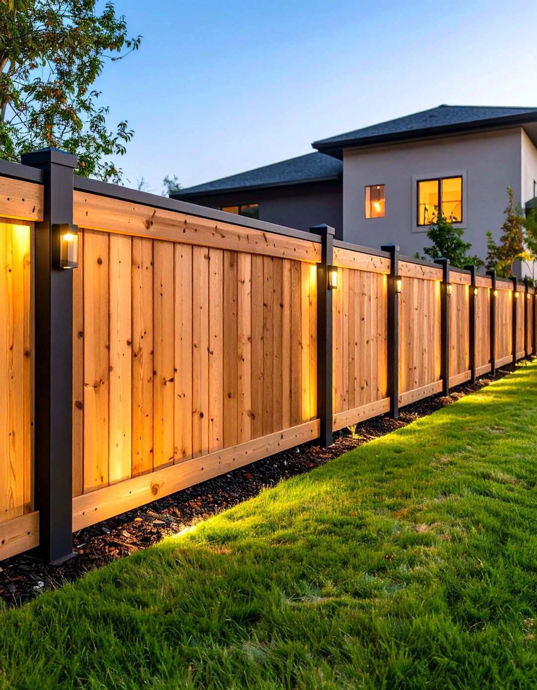 Cedar Fencing Extends the Black and Wood Palette into the Landscape - 20 Black House With Cedar Accents