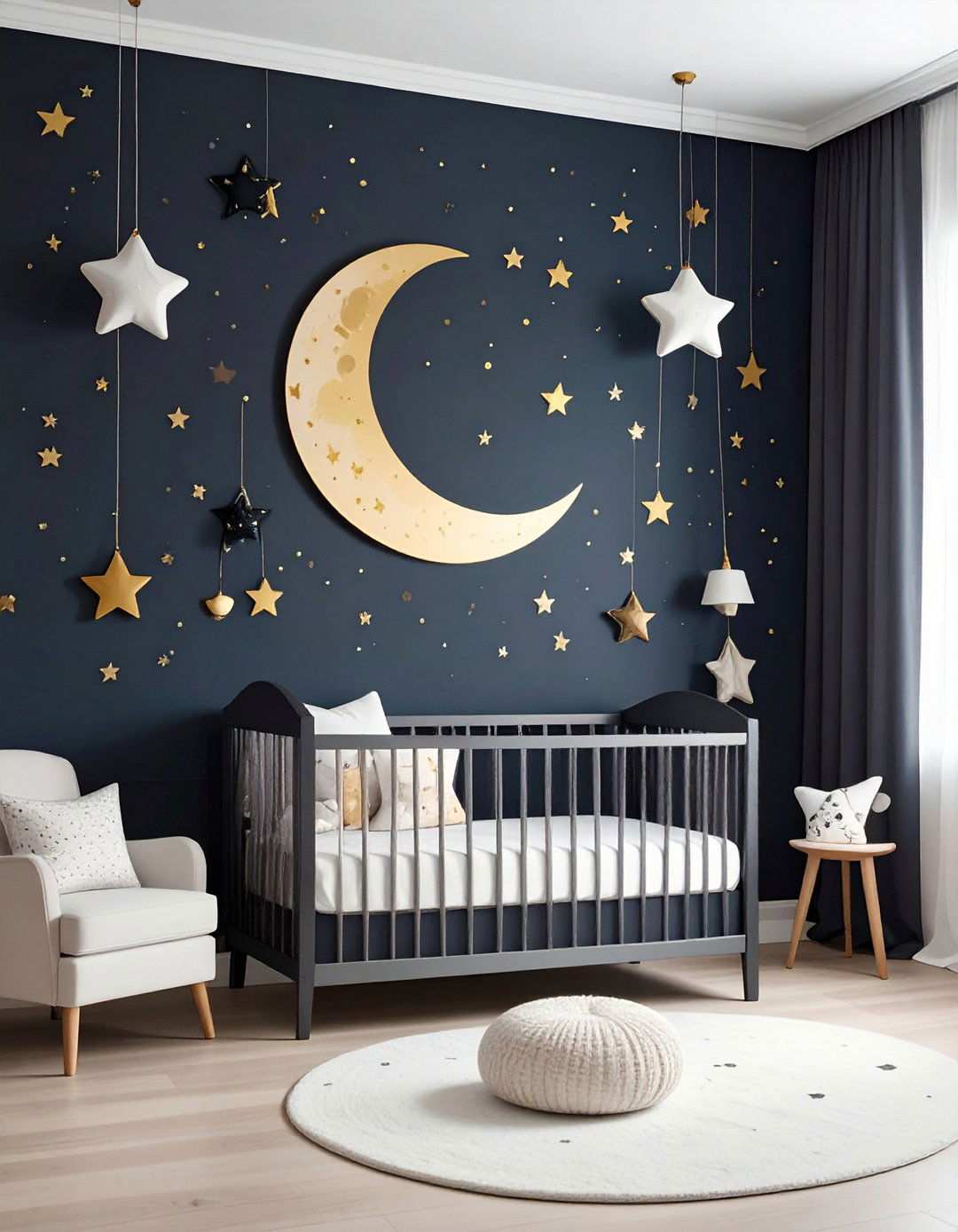 Celestial Night Sky Black Nursery - 20 Black Nursery Ideas