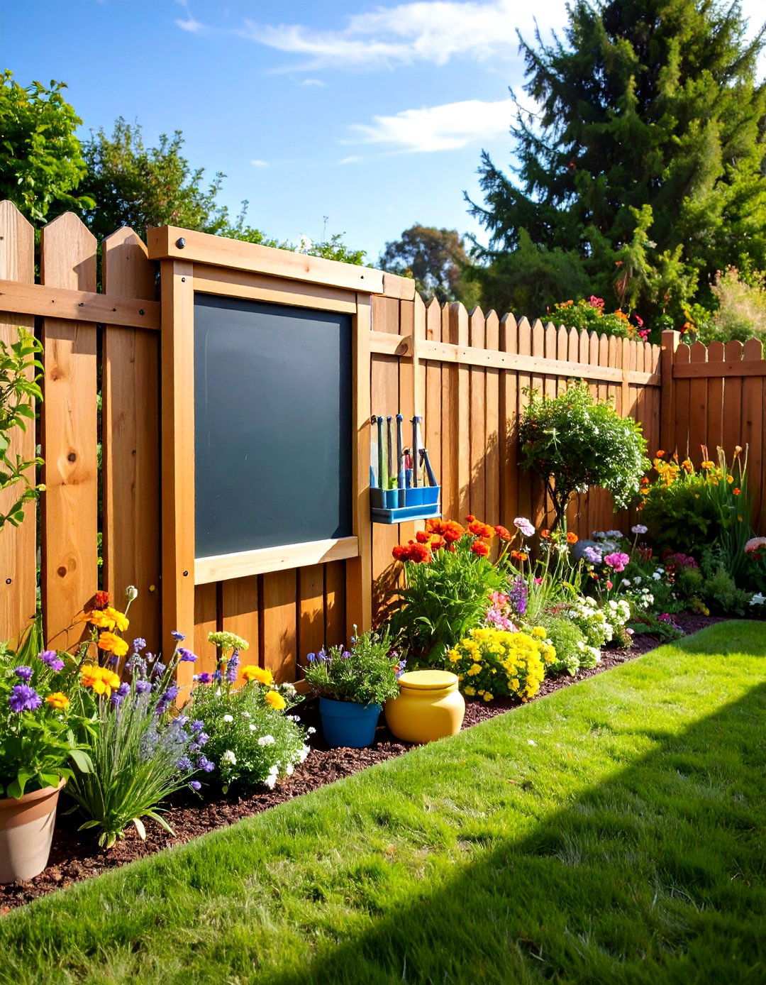 Chalkboard Art and Learning Station - 20 Backyard Playground Ideas