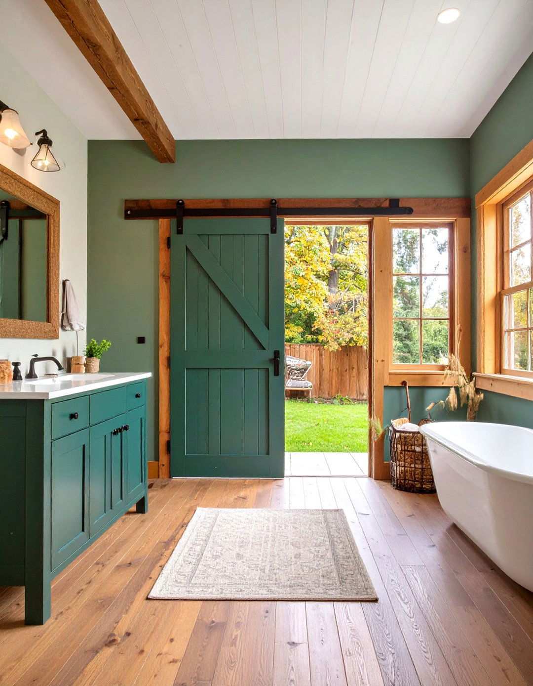 Chalkboard Panel Barn Door to Keep the Morning Crew Organised - 20 Bathroom Barn Door Ideas