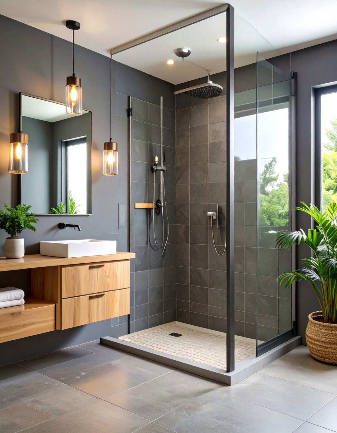 Charcoal Gray Bathroom Drama - 20 Bathroom Color Ideas