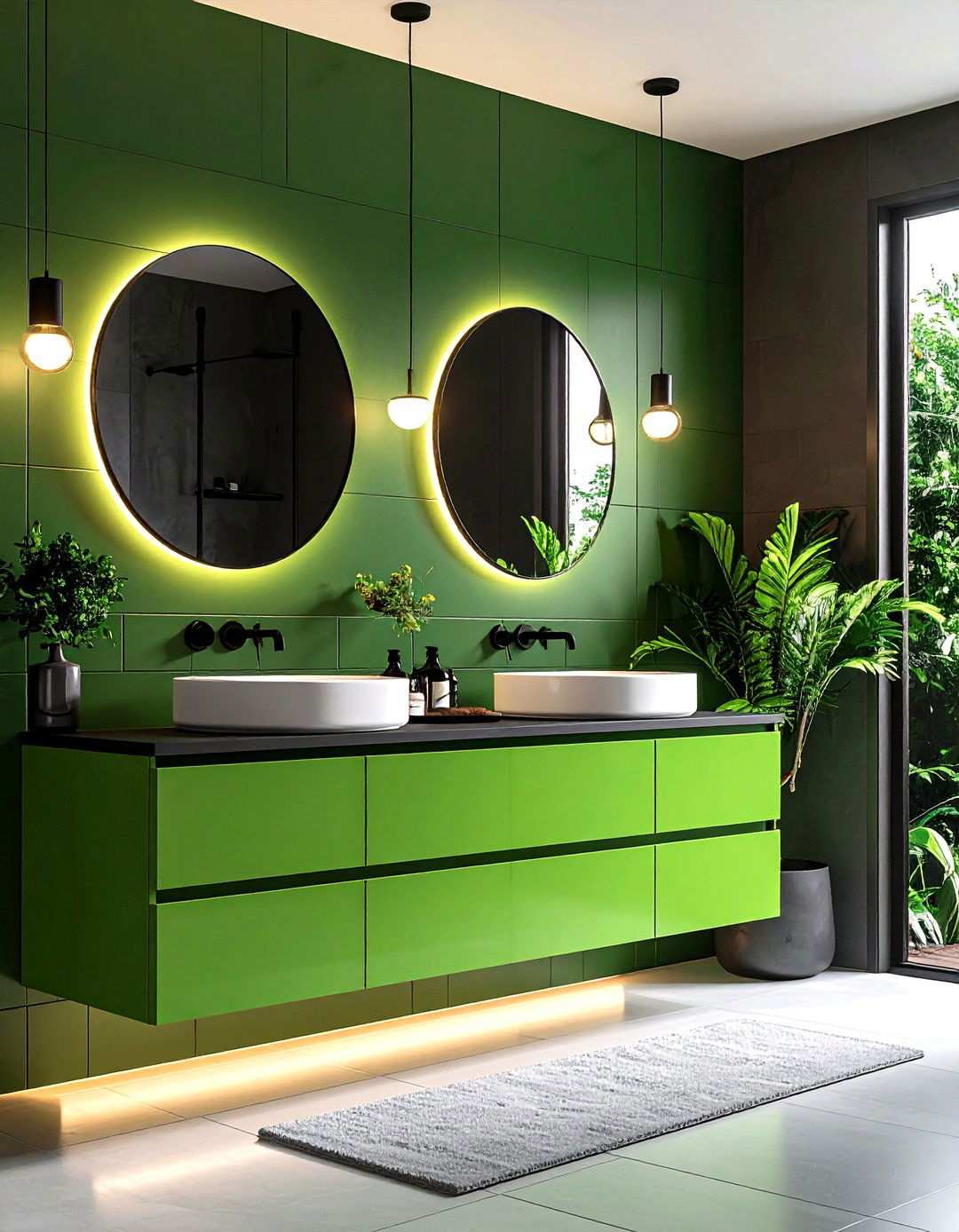 Chartreuse Green Vanity for Bold Personalities - 20 Bathroom With Green Vanity