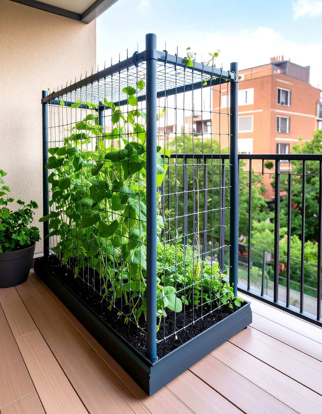 Chicken Wire Balcony Trellis for Vegetable Gardens - 20 Balcony Trellis Ideas