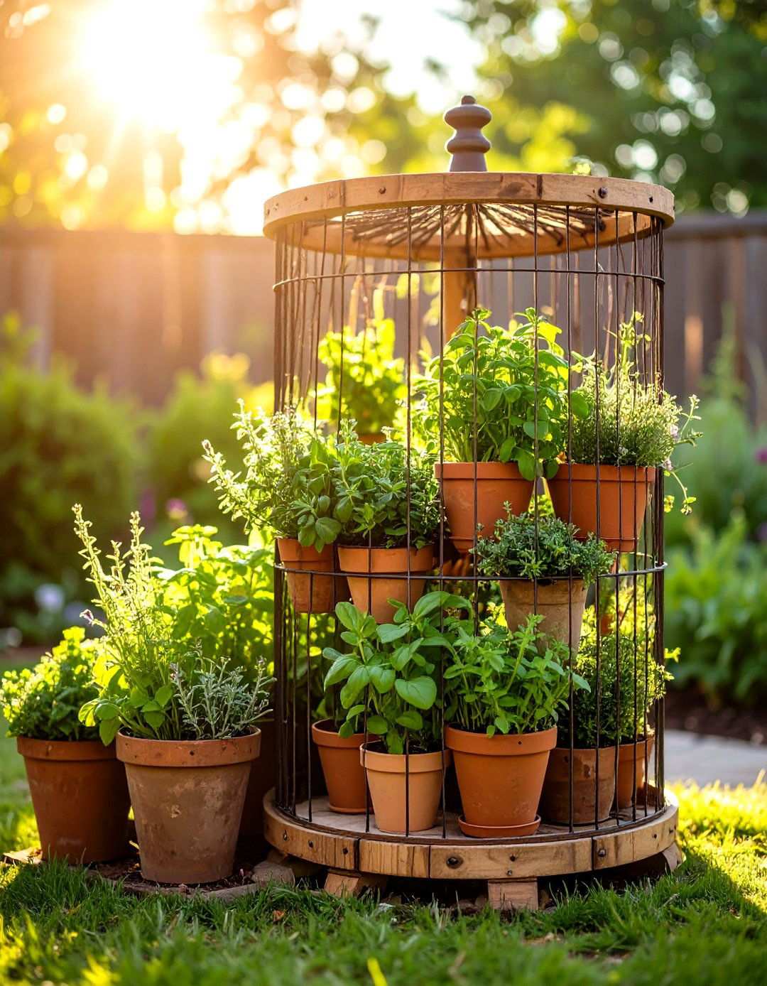Chicken Wire Cage Herb Garden Structure - 20 Herb Garden Ideas