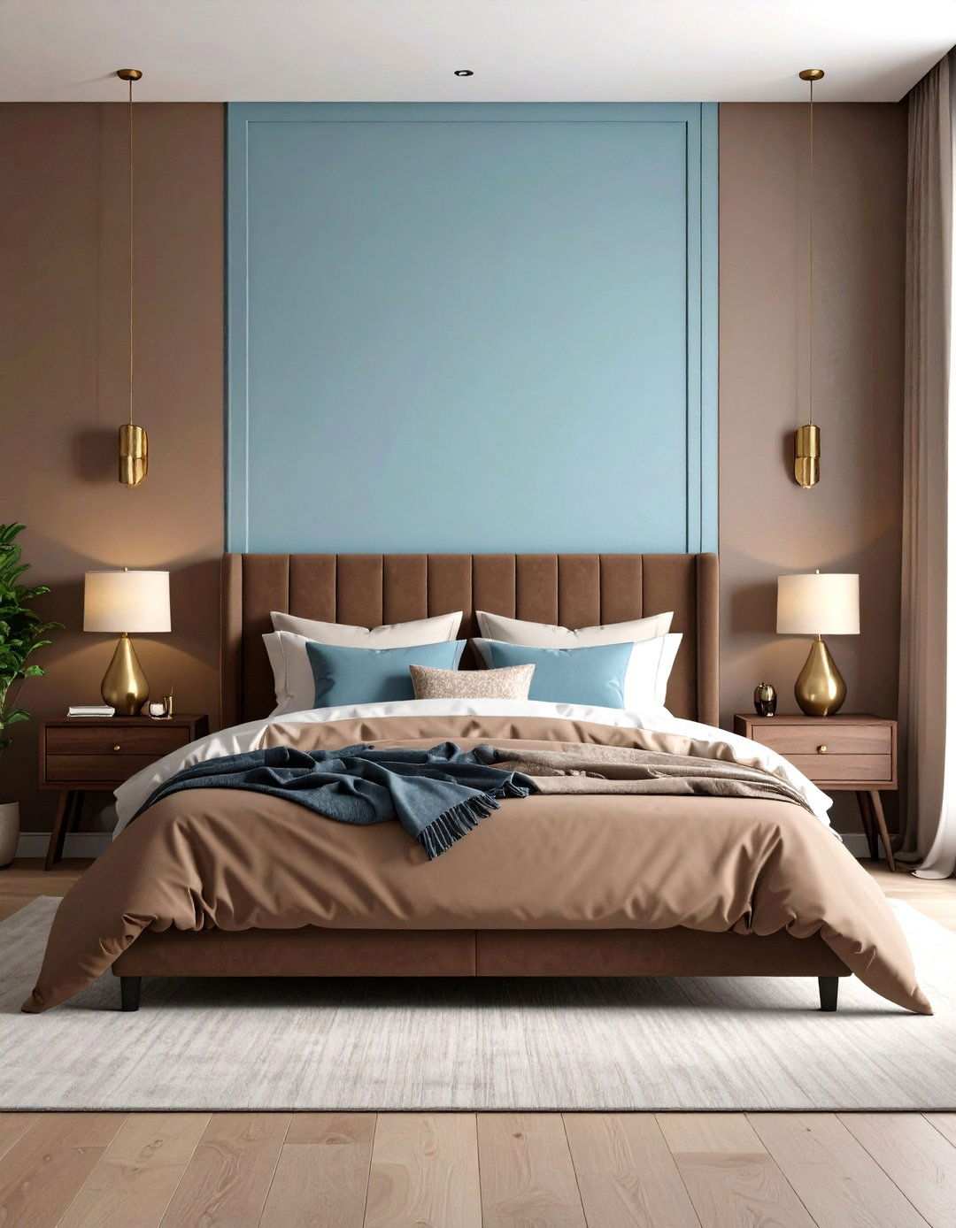 Chocolate Brown and Powder Blue Bedroom Painting Depth - 20 Bedroom Painting Ideas With Two Colors
