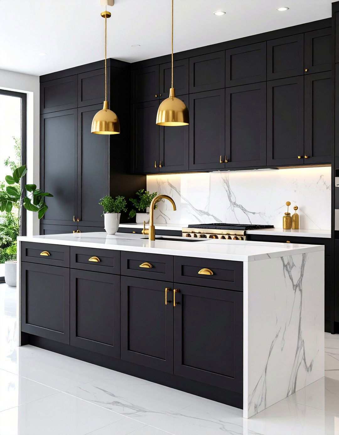 Choosing Hardware That Elevates Black Kitchen Cabinets - 20 Black Kitchen Cabinets With White Countertops