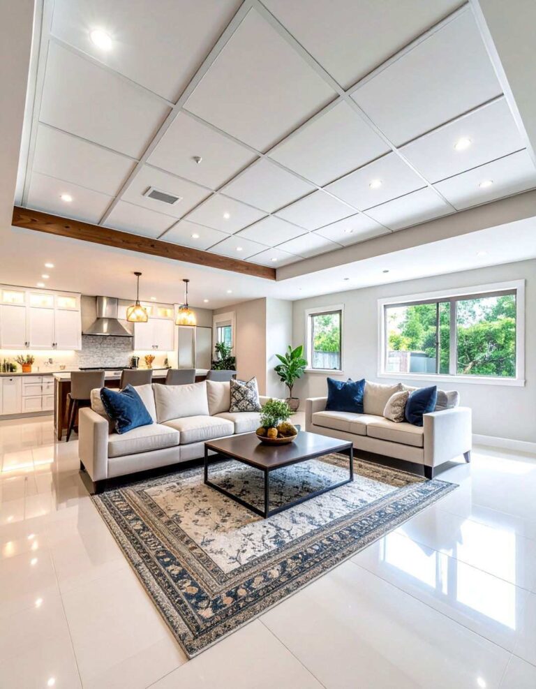 Classic Drop Ceiling Tiles for Easy Basement Access - 20 Basement Ceiling Ideas