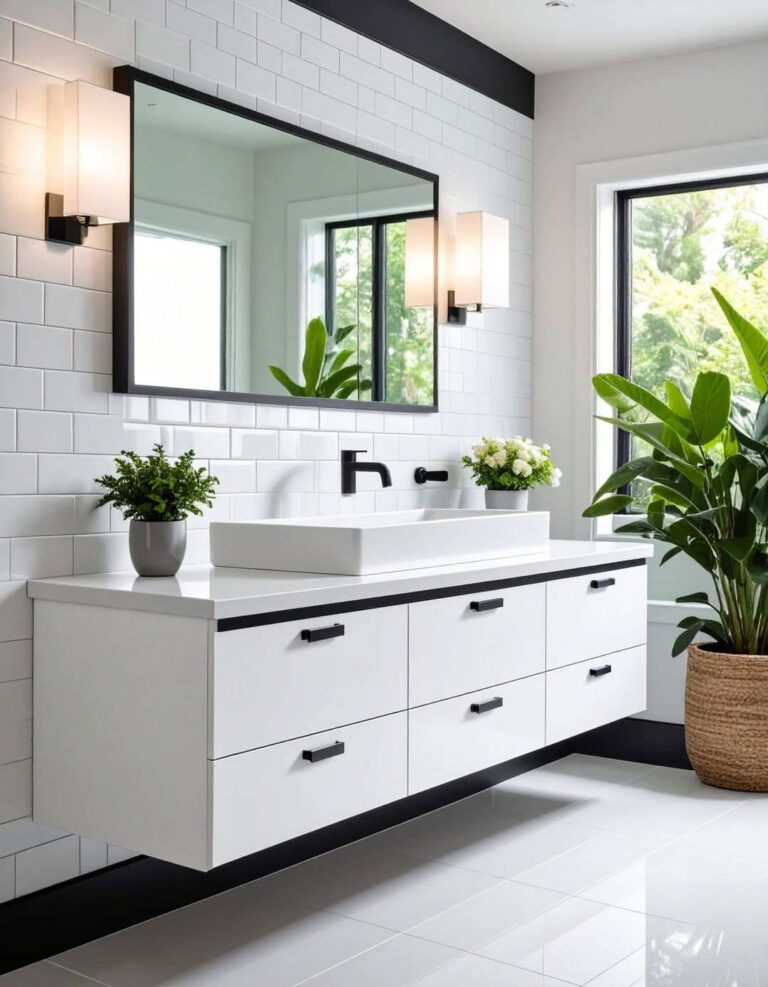 Classic Subway Tile Backsplash - 20 Bathroom Backsplash Ideas