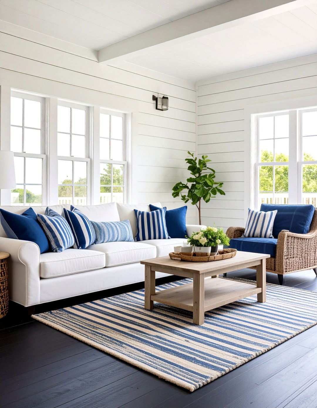 Coastal Breeze Meets Midnight Depth - 20 Black Floor Living Room Ideas