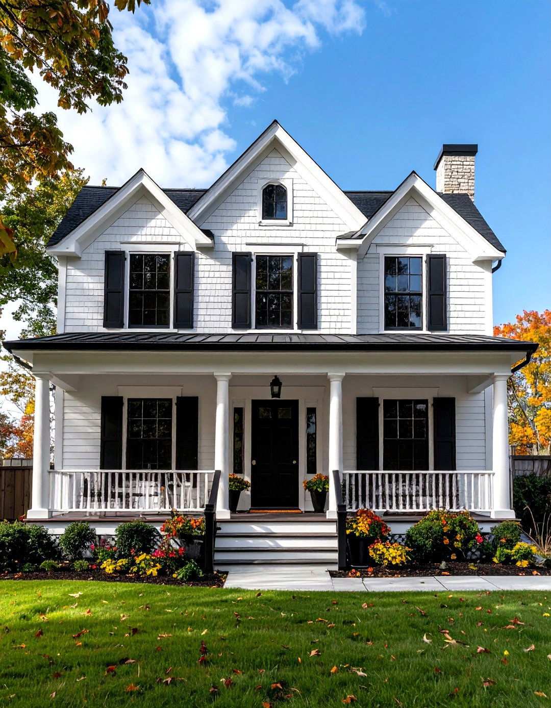 Coastal Cottage Black and White House Exterior - 20 Black and White House Exterior Ideas