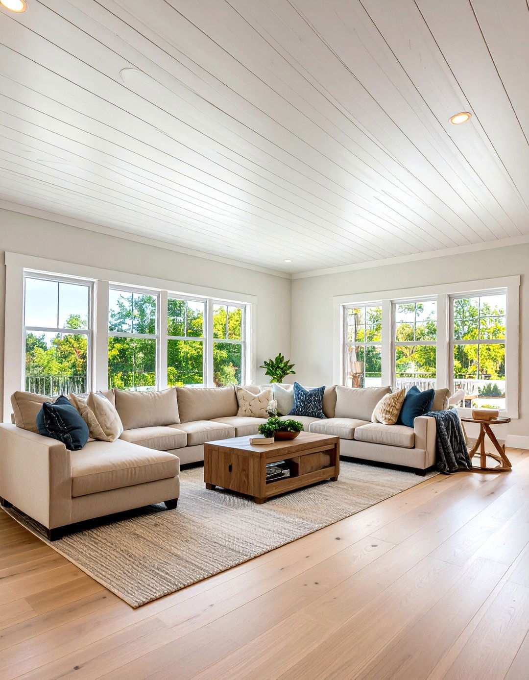 Coastal Shiplap Accent Ceiling - 20 Accent Ceiling Ideas