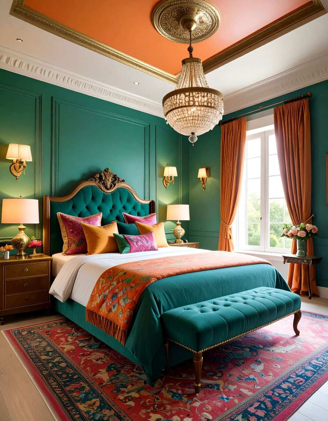 Color Drenched Jewel Box Bed Nook - 20 Bed Nook Ideas