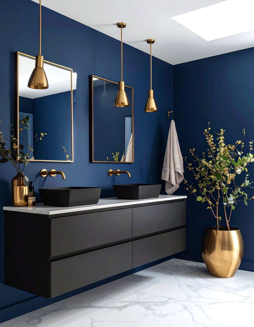 Color Pop Black Fixtures with Deep Paint - 20 Bathroom With Black Fixtures