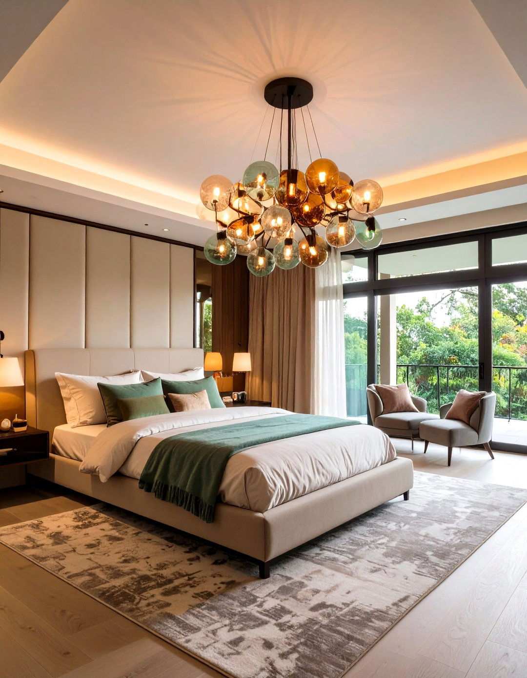 Color Pop Glass Chandelier Sparks Personality - 20 Bedroom Chandelier Ideas