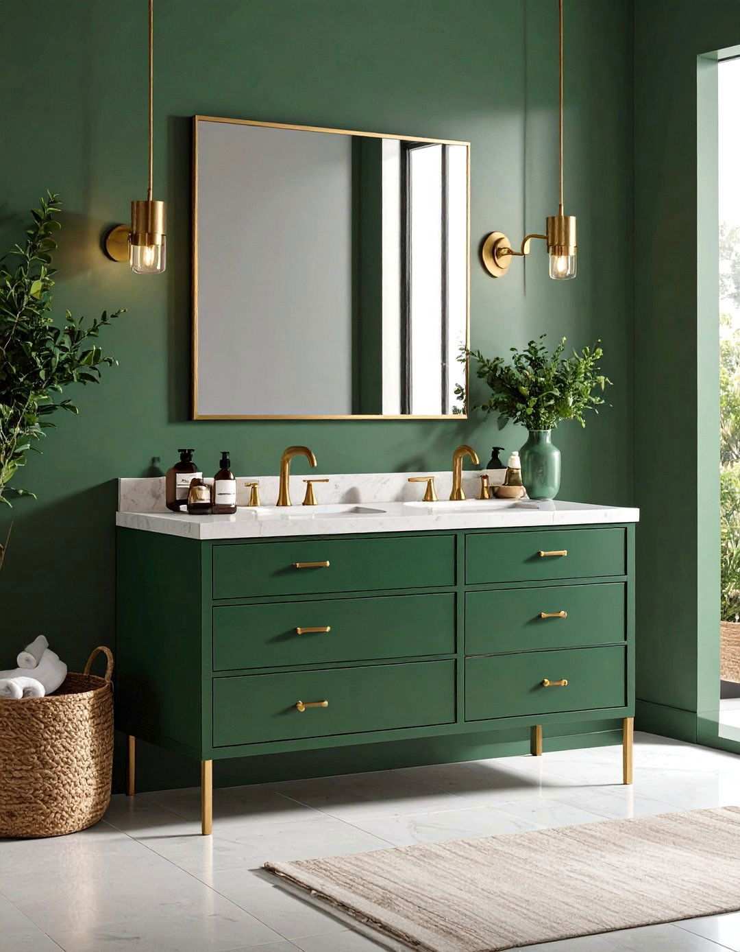 Color Statement Vanity Reinvents Neutrals - 20 Bathroom Furniture Ideas