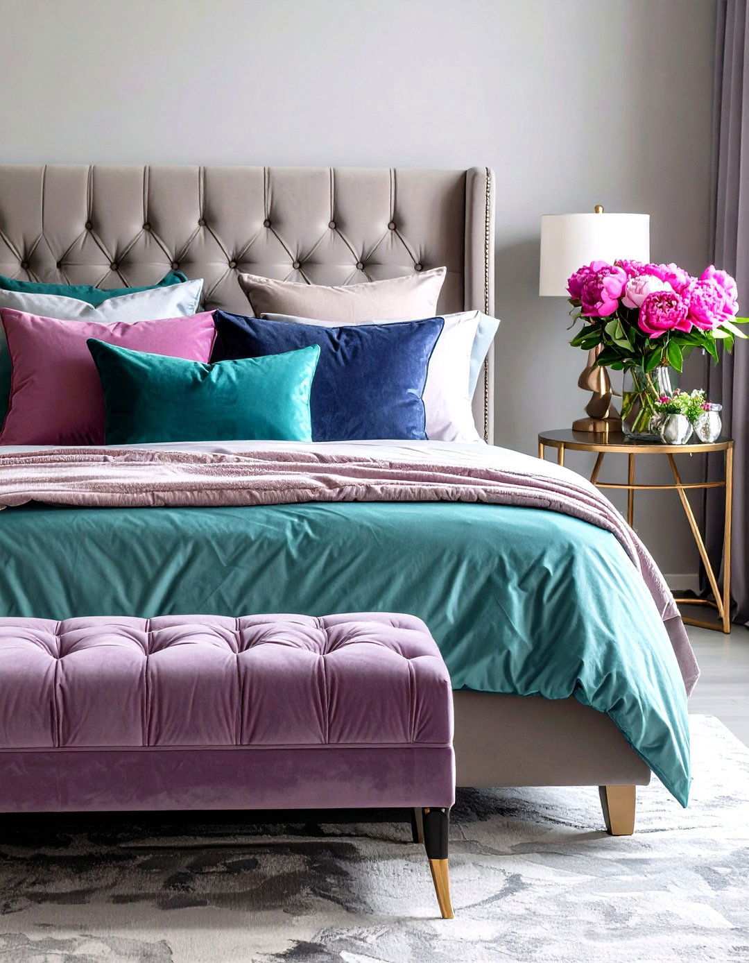 Colorful Velvet Bedroom Textures - 20 80s Bedroom Ideas