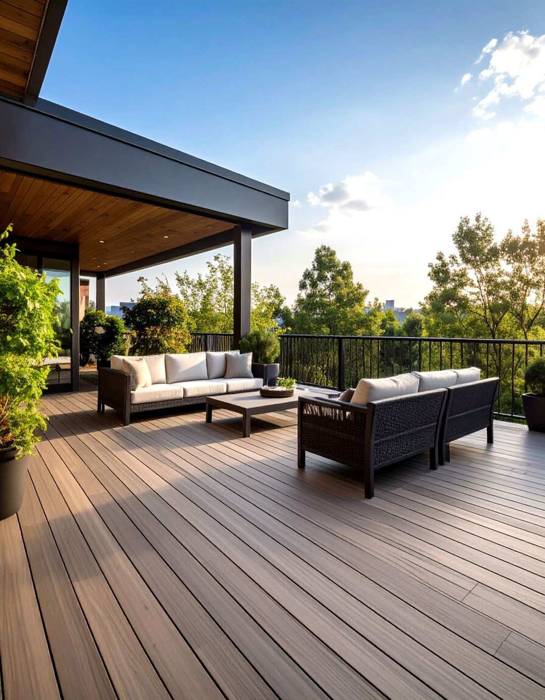 Composite Deck with Dual Tone Design - 20 2nd Floor Deck Ideas