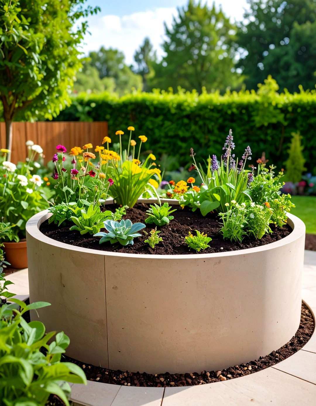 Concrete Tube Form Raised Garden Bed - 20 Inexpensive Raised Garden Bed Ideas