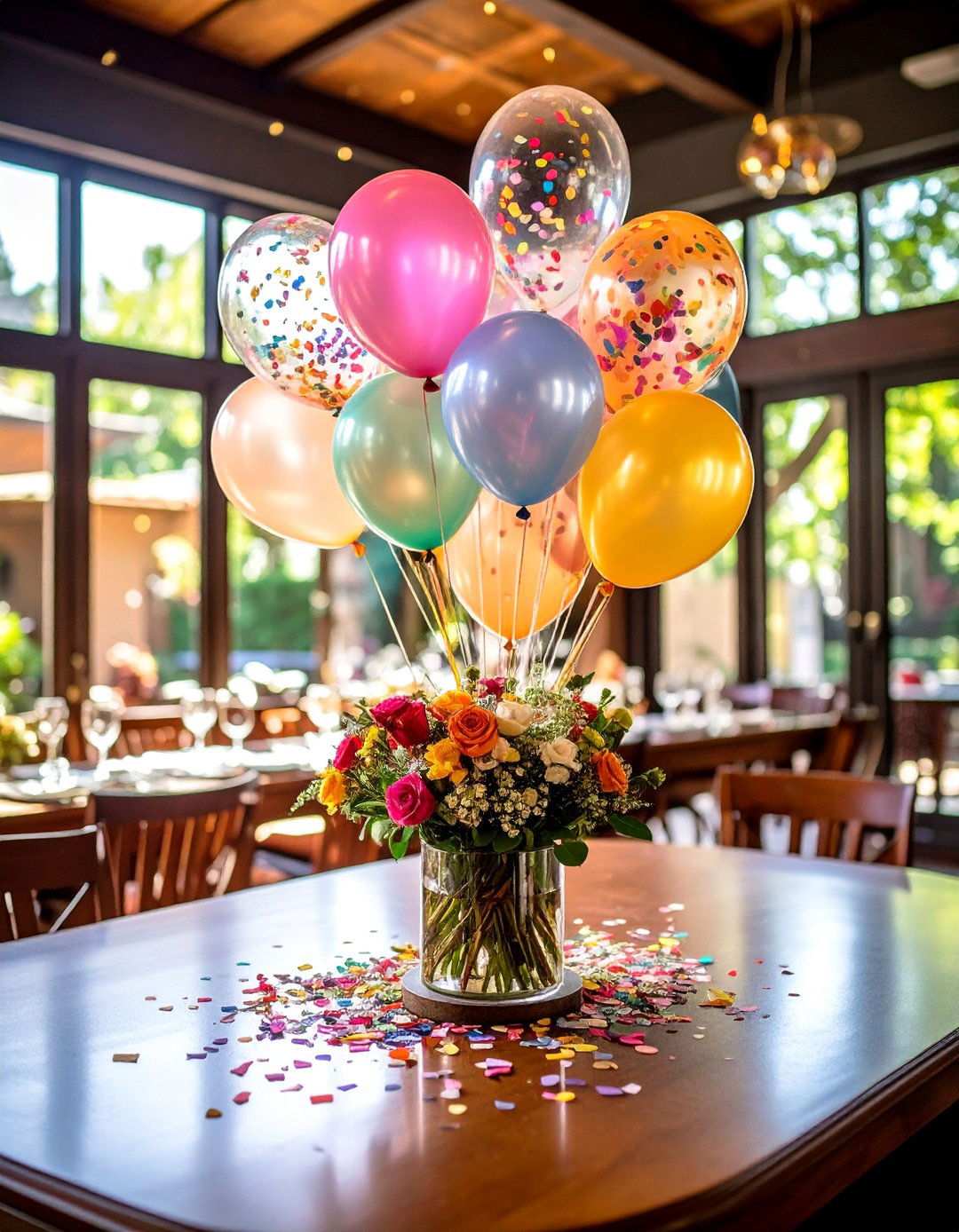 Confetti Filled Balloon Centerpieces - 20 Balloon Centerpiece Ideas