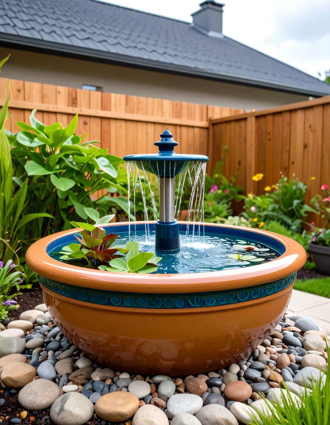 Container Backyard Fountains for Portable Water Features - 20 Backyard Fountain Ideas