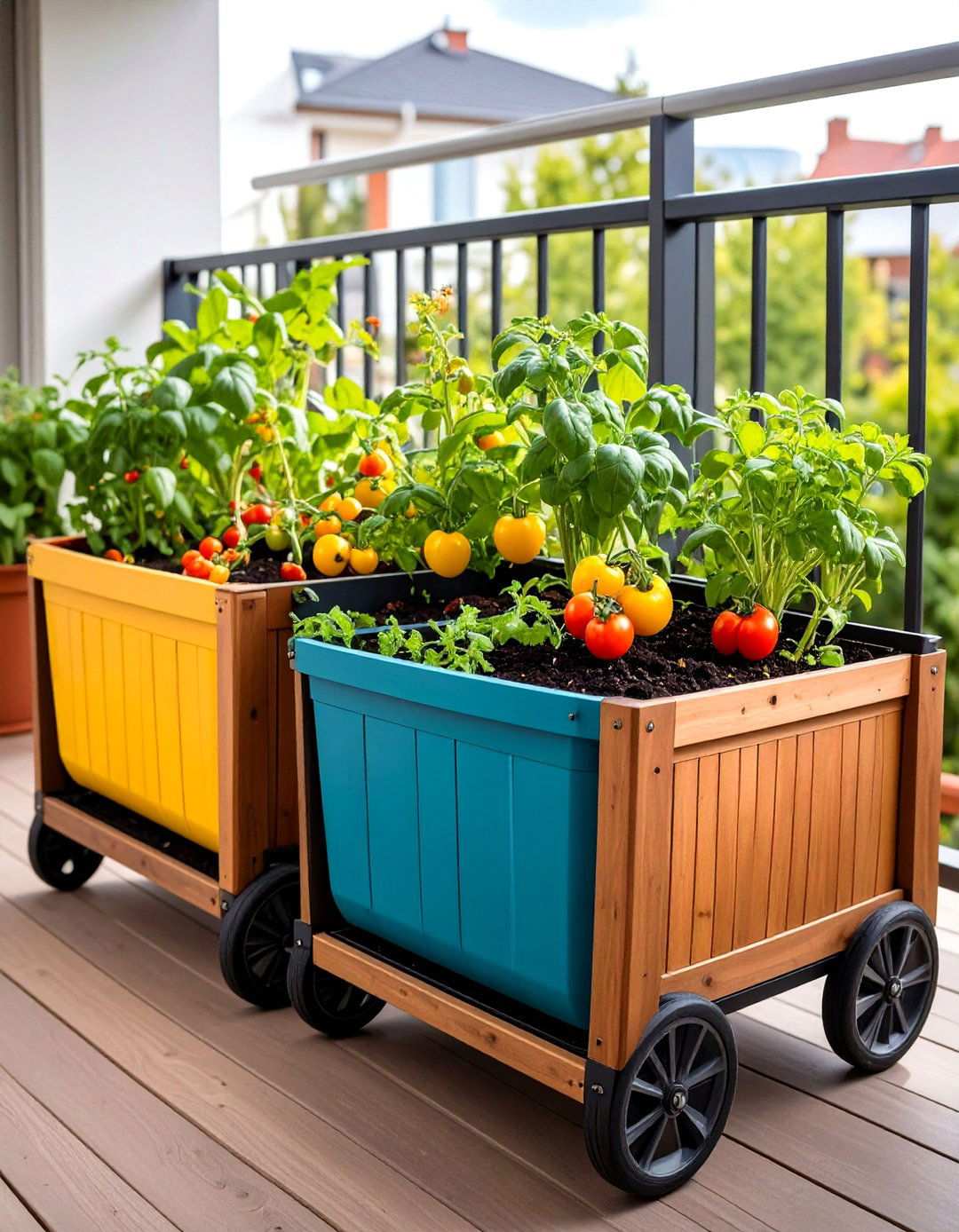 Container Balcony Garden with Seasonal Rotation - 20 Balcony Garden Ideas