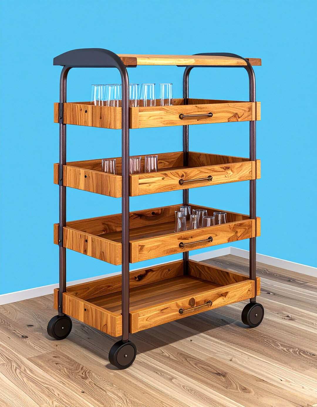 Convertible Bar Cart for Entertainment - 20 Basement Furniture Ideas