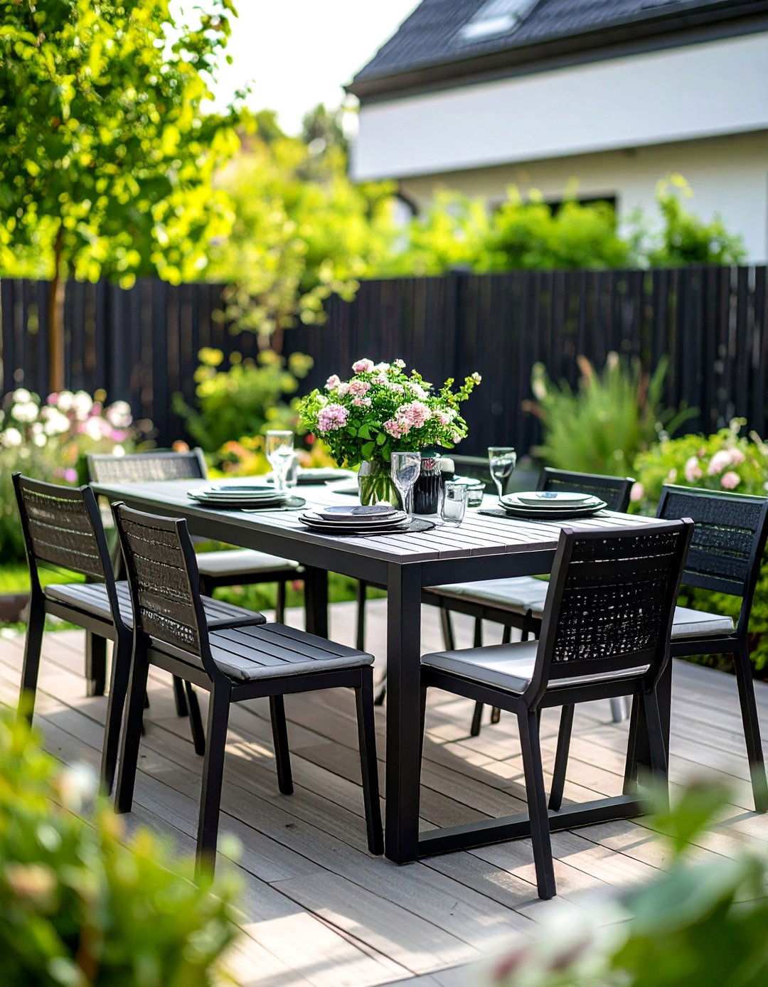 Convertible Dining to Work Table - 20 Black and White Patio Ideas