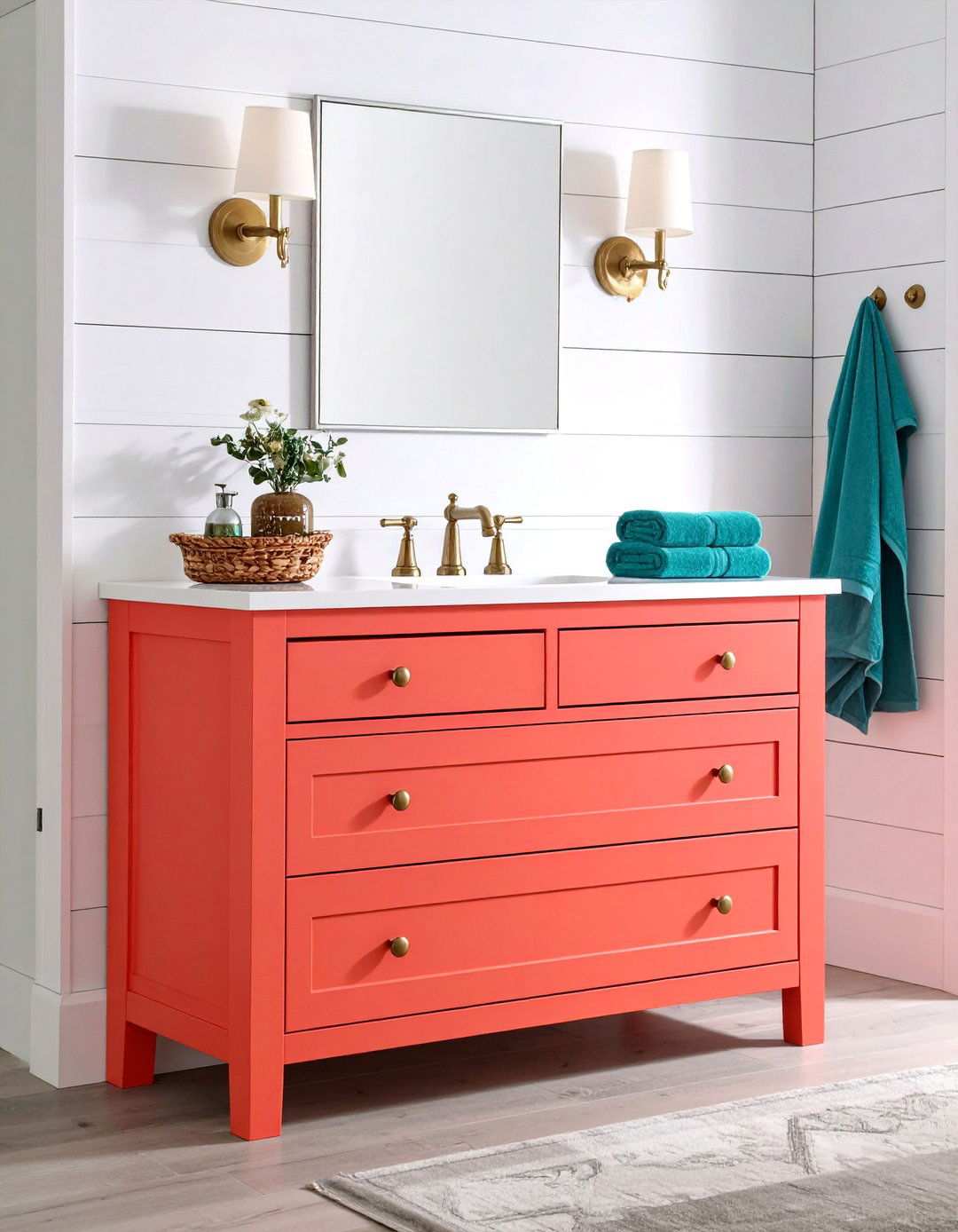 Coral Bathroom Energy - 20 Bathroom Color Ideas