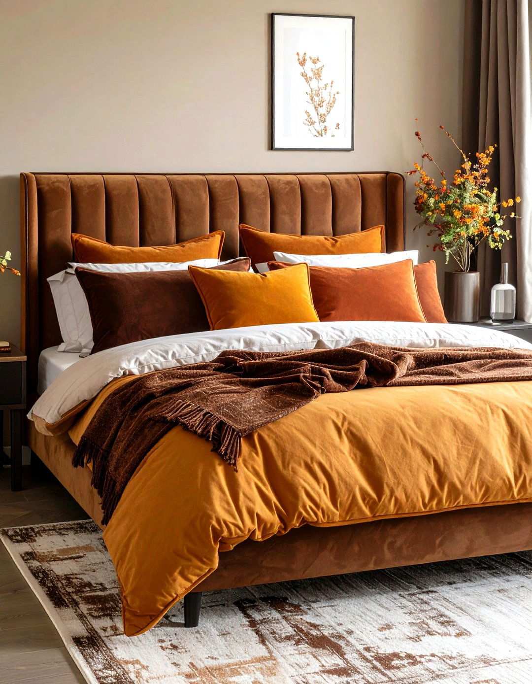 Corduroy and Suede Bedroom Soft Furnishings - 20 70s Bedroom Decor Ideas