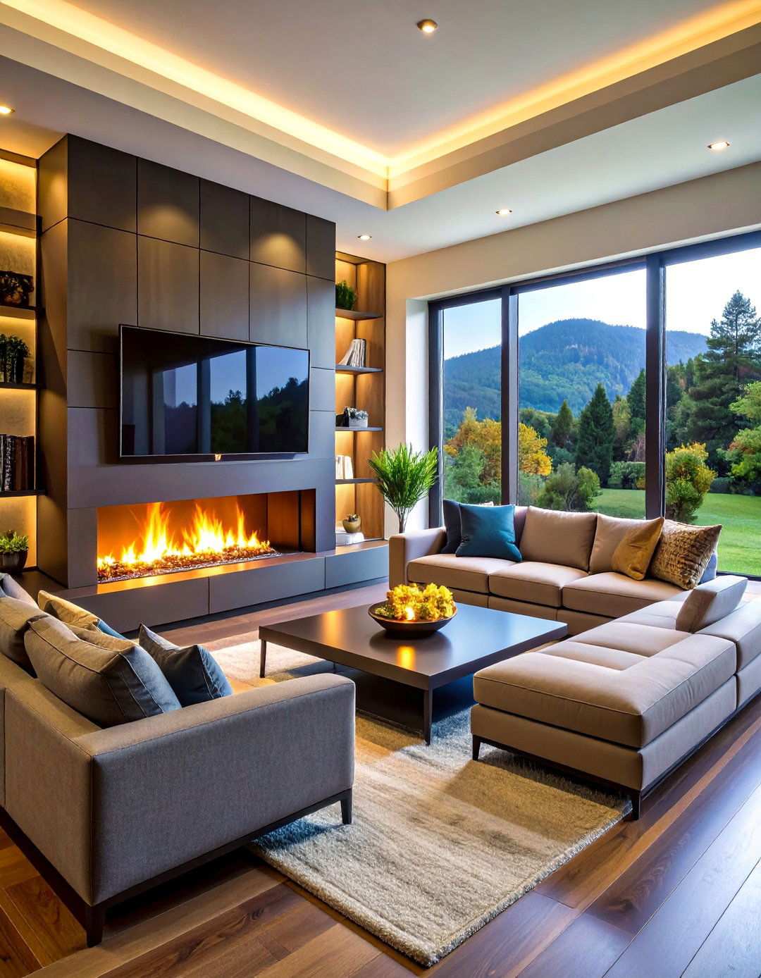 Corner Electric Fireplace Focal Point - 20 Bedroom Corner Ideas