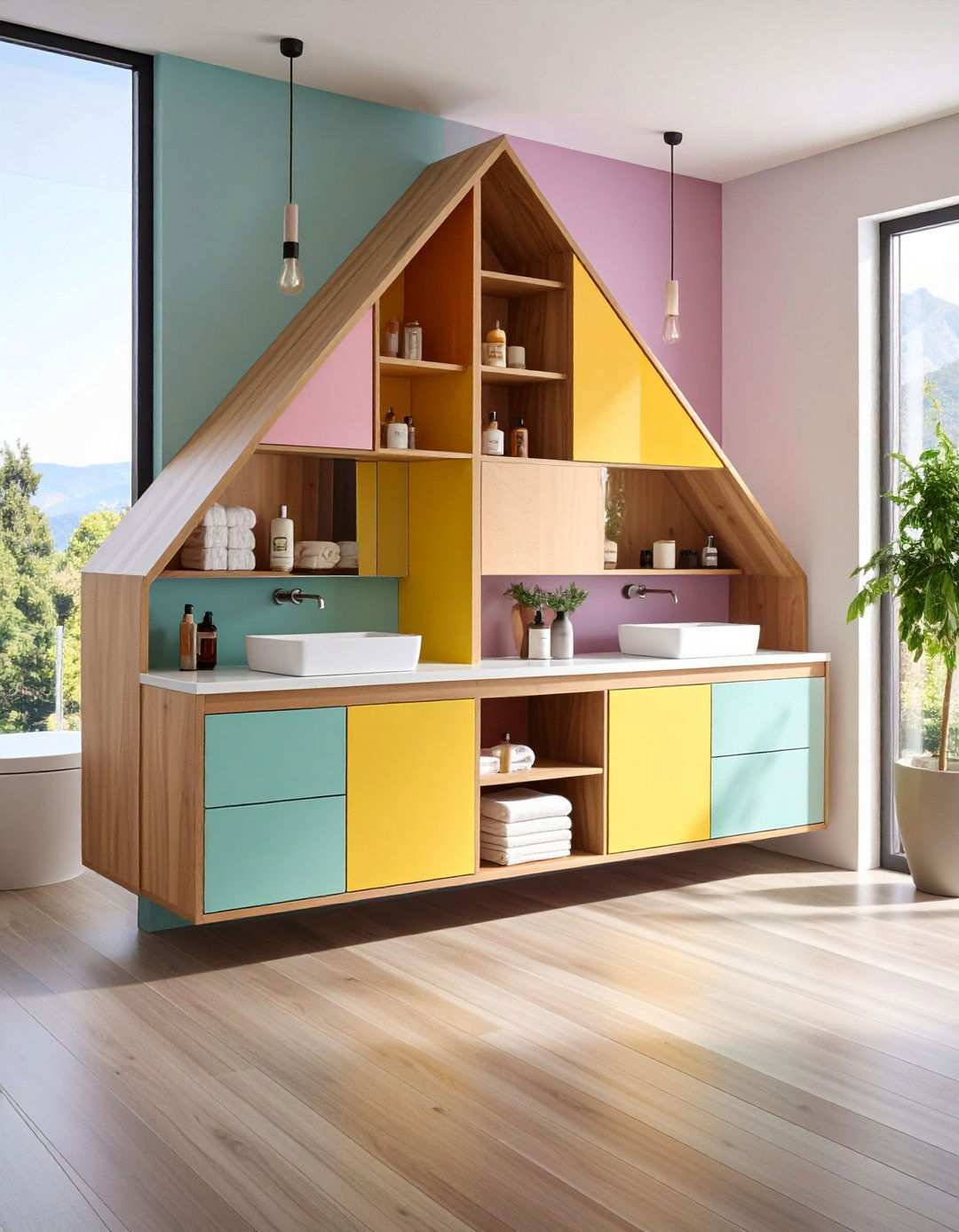 Corner Fitting Bathroom Cabinet Saves Awkward Angles - 20 Bathroom Cabinet Ideas