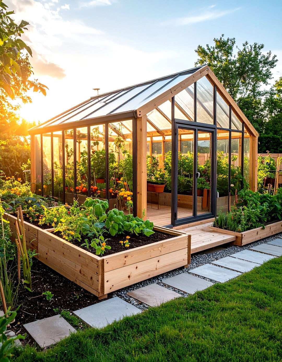 Corner Greenhouse Raised Bed Integration - 20 Corner Greenhouse Ideas