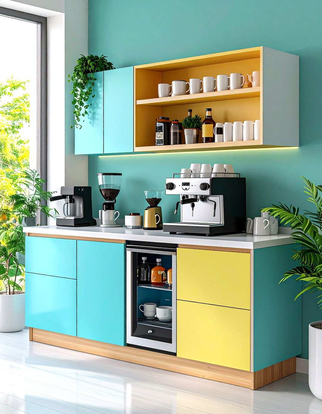 Corner Mini Coffee or Tea Station - 20 Bedroom Corner Ideas