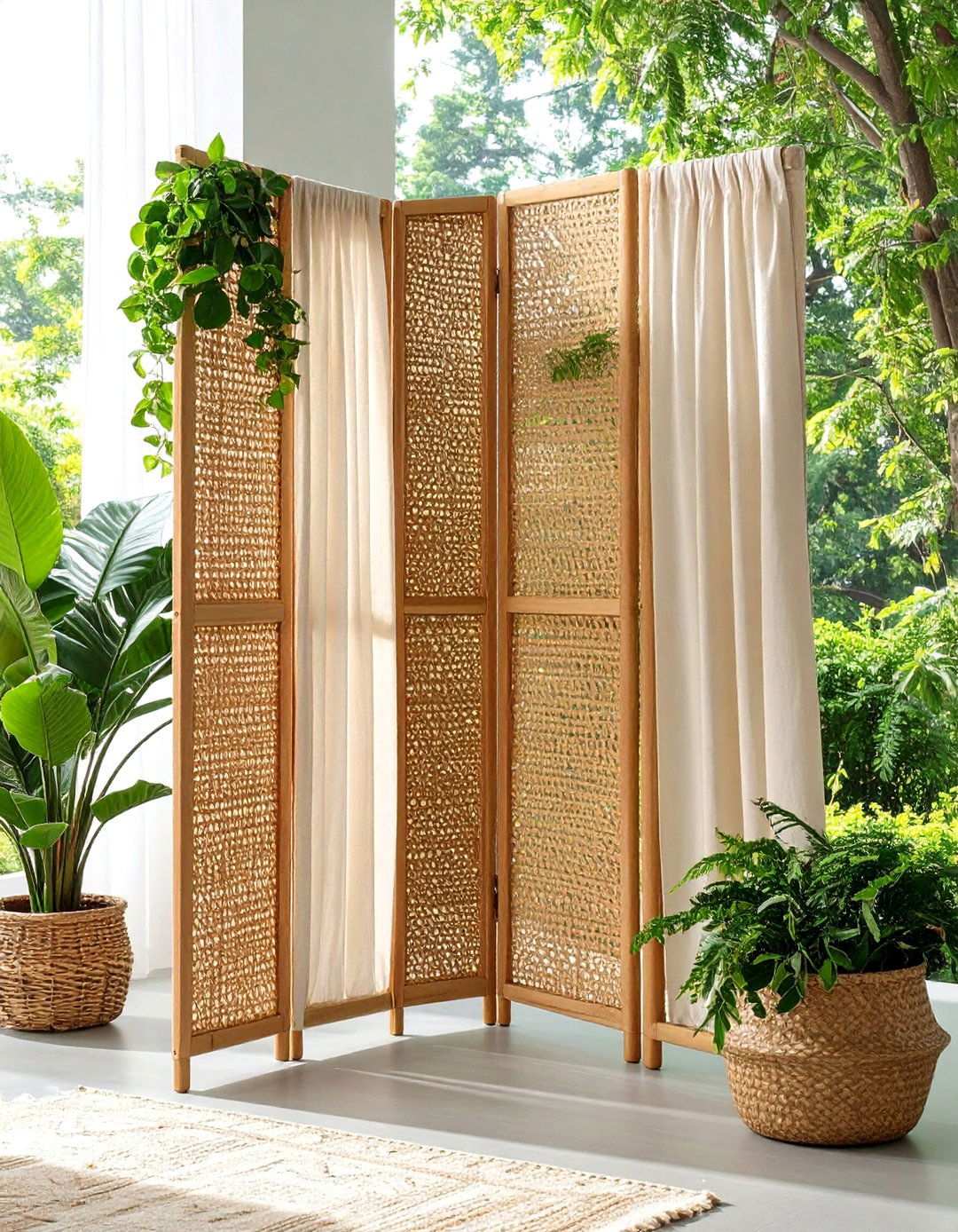 Corner Portable Dressing Screen - 20 Bedroom Corner Ideas