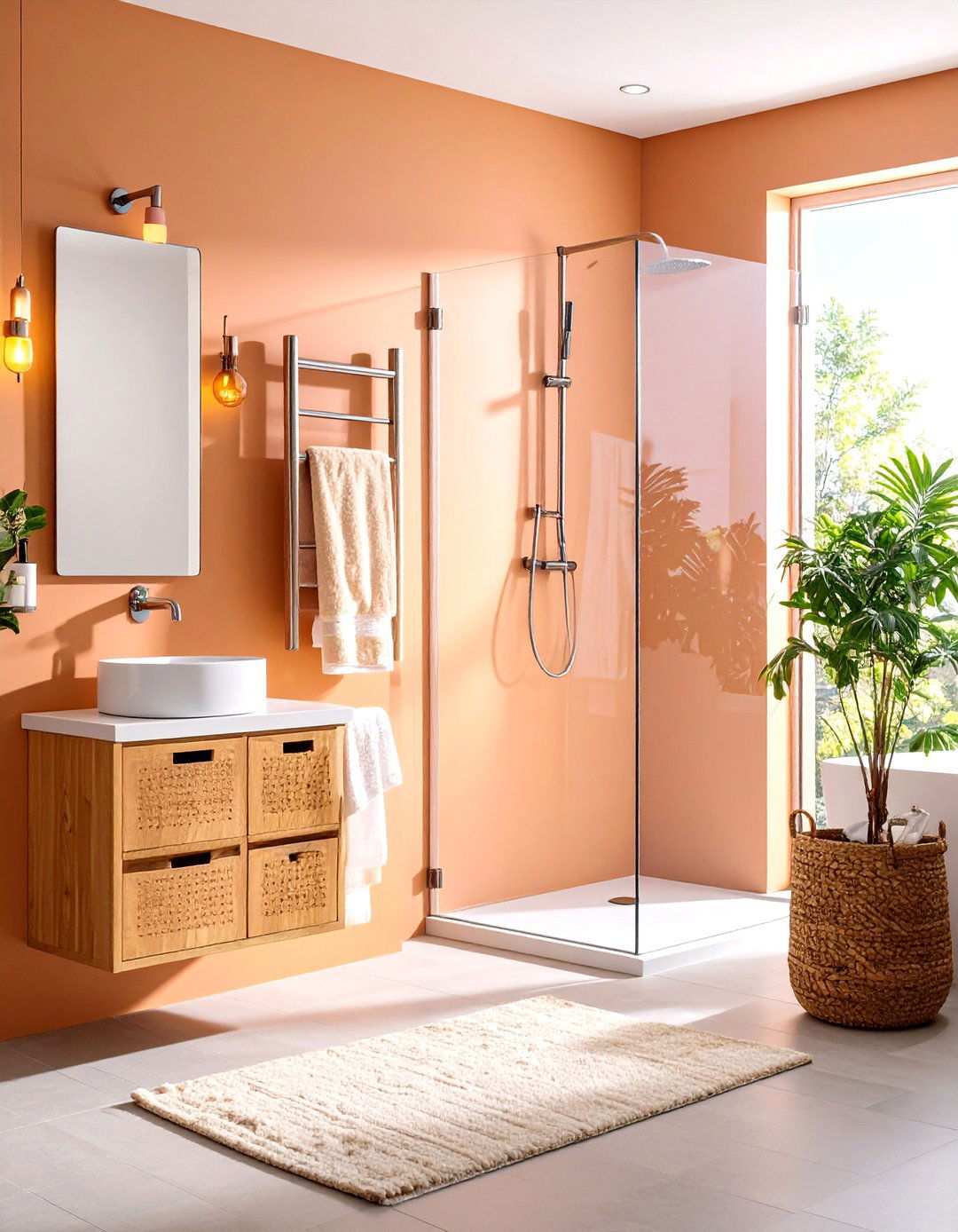 Corner Shelf Towel Rack Combo - 20 Bathroom Towel Rack Ideas