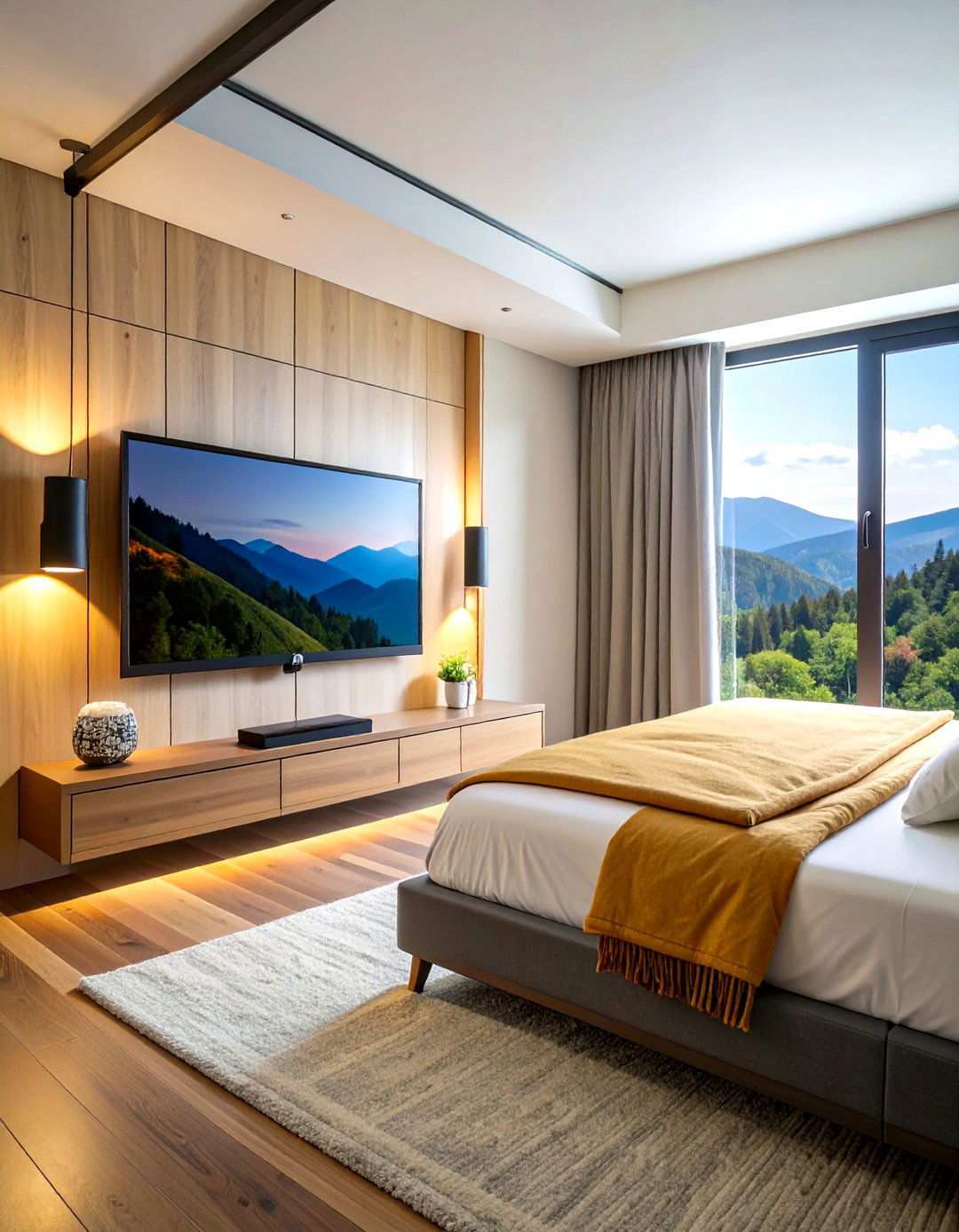 Corner Swivel Bedroom TV Mount for Tight Rooms - 20 Bedroom Tv Ideas