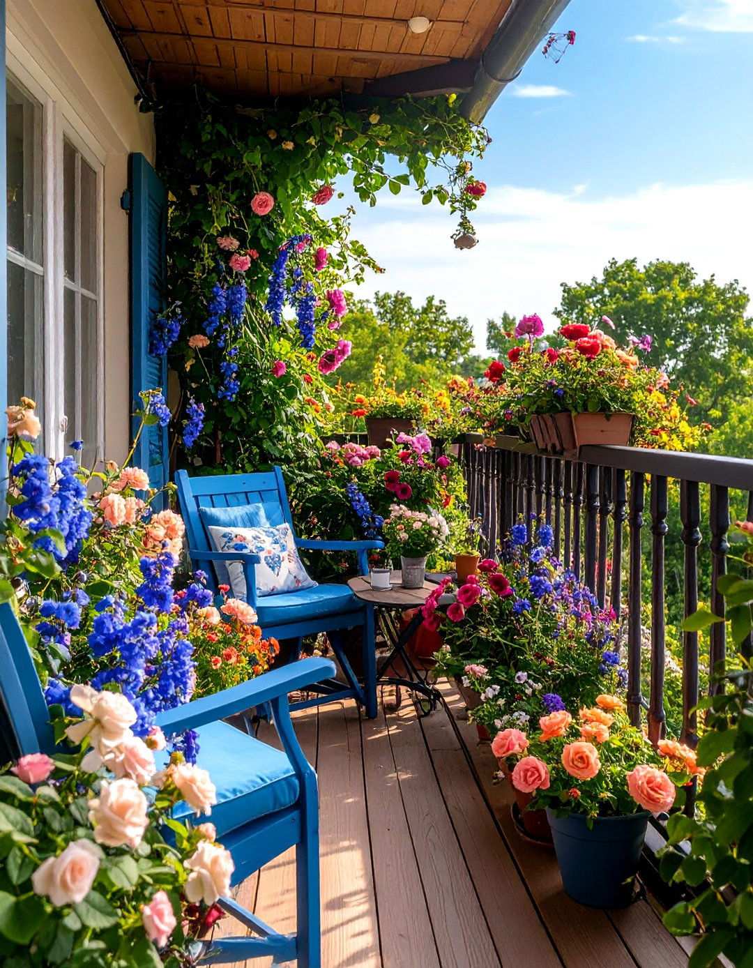 Cottage Style Balcony Garden - 20 Balcony Garden Ideas