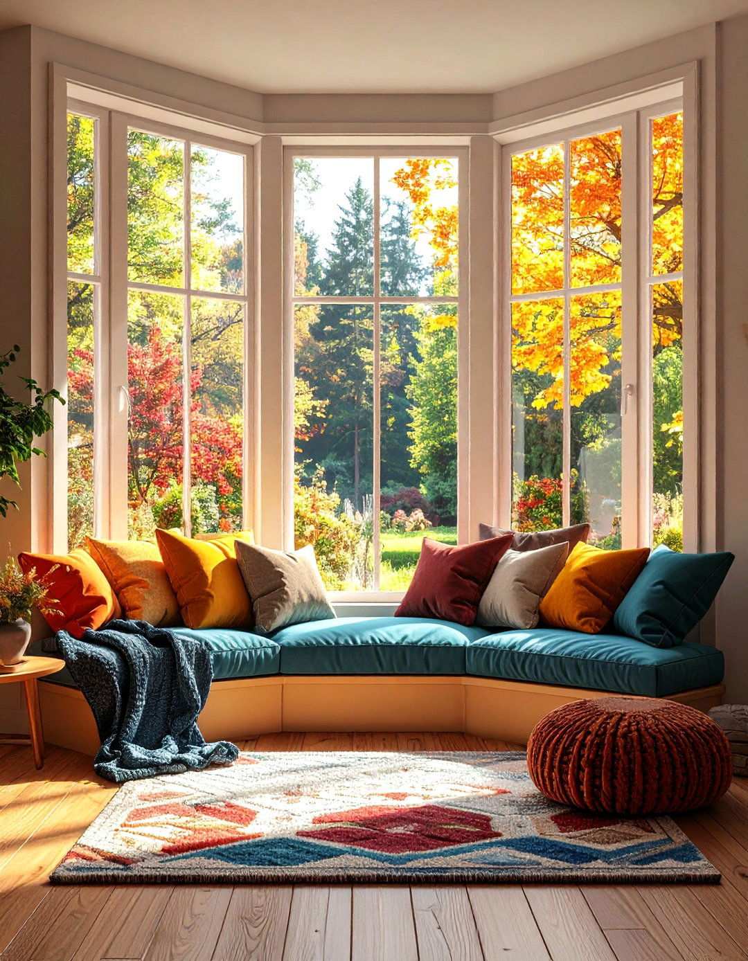 Cozy Proofed Bay Window Seat in Winter - 20 Bay Window Ideas