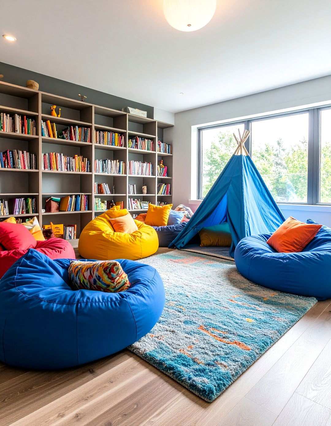 Cozy Reading Nook Basement Playroom Corner - 20 Basement Playroom Ideas