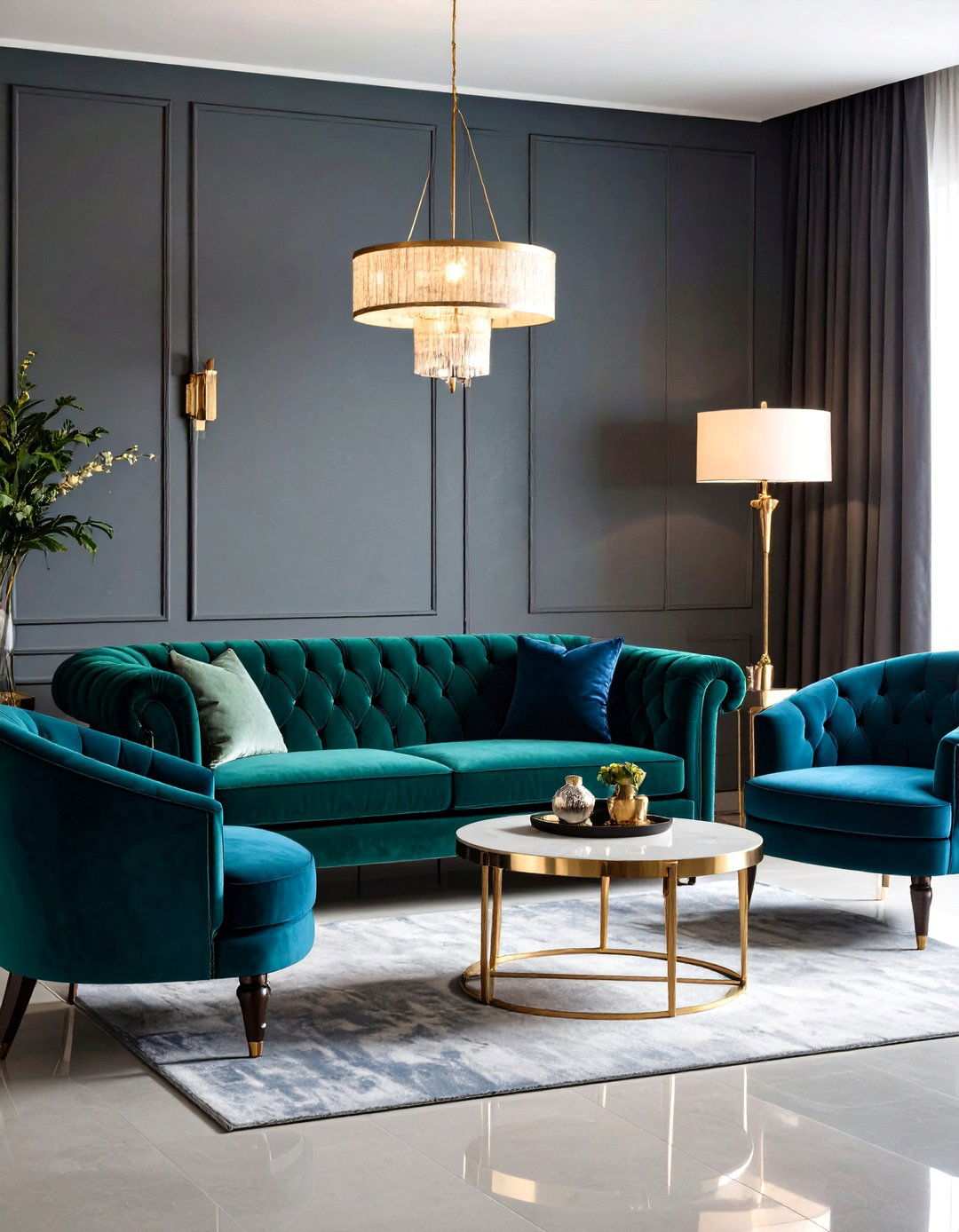 Create Cozy Velvet Lounge Corners - 20 Art Deco Wedding Ideas