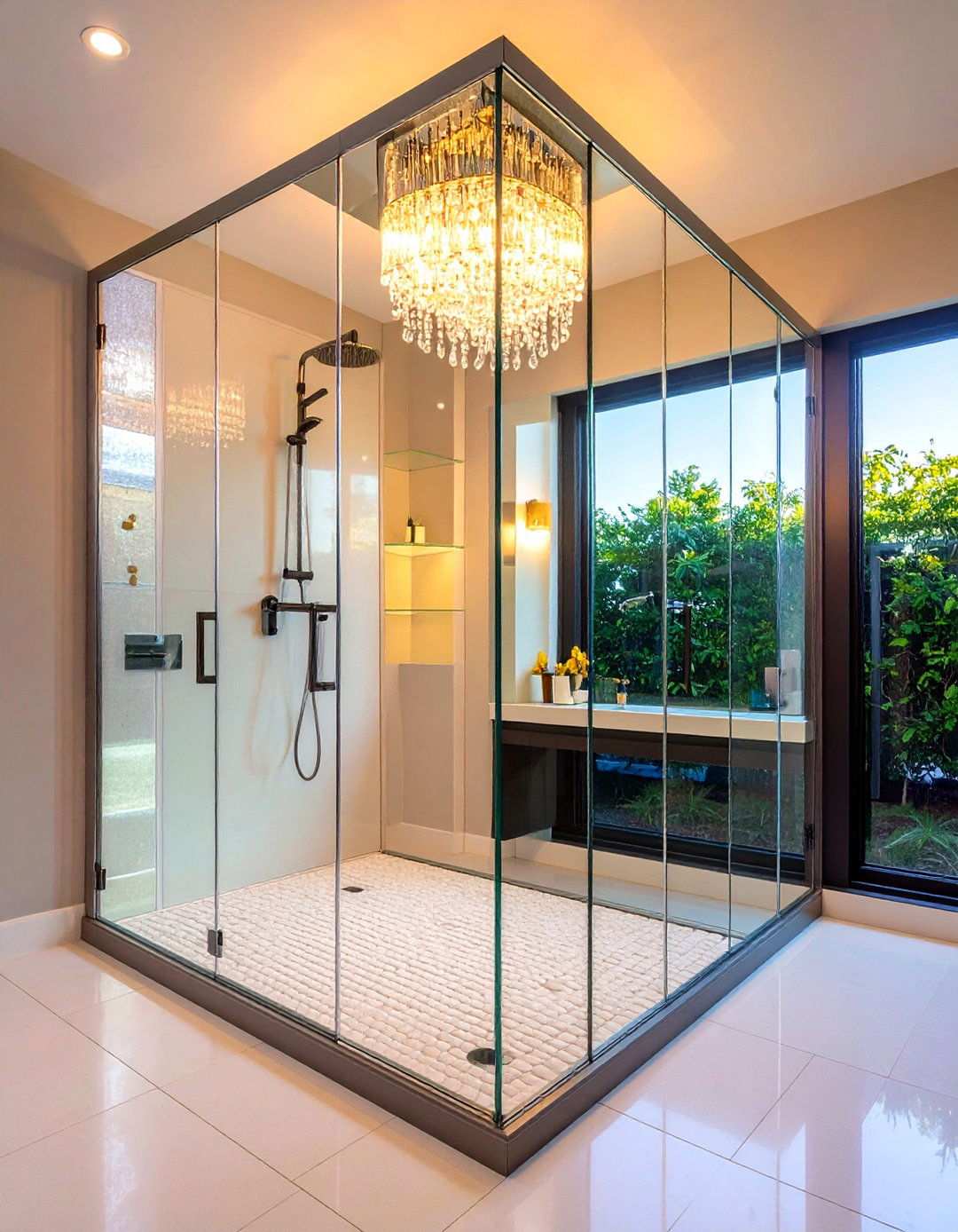 Crystal and Glass Block Accents - 20 Art Deco Bathroom Ideas
