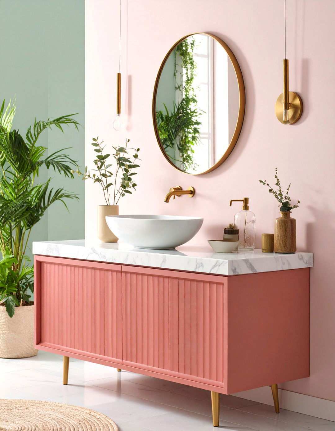 Cultured Marble Bathroom Countertop with Integrated Bowl - 20 Bathroom Countertop Ideas