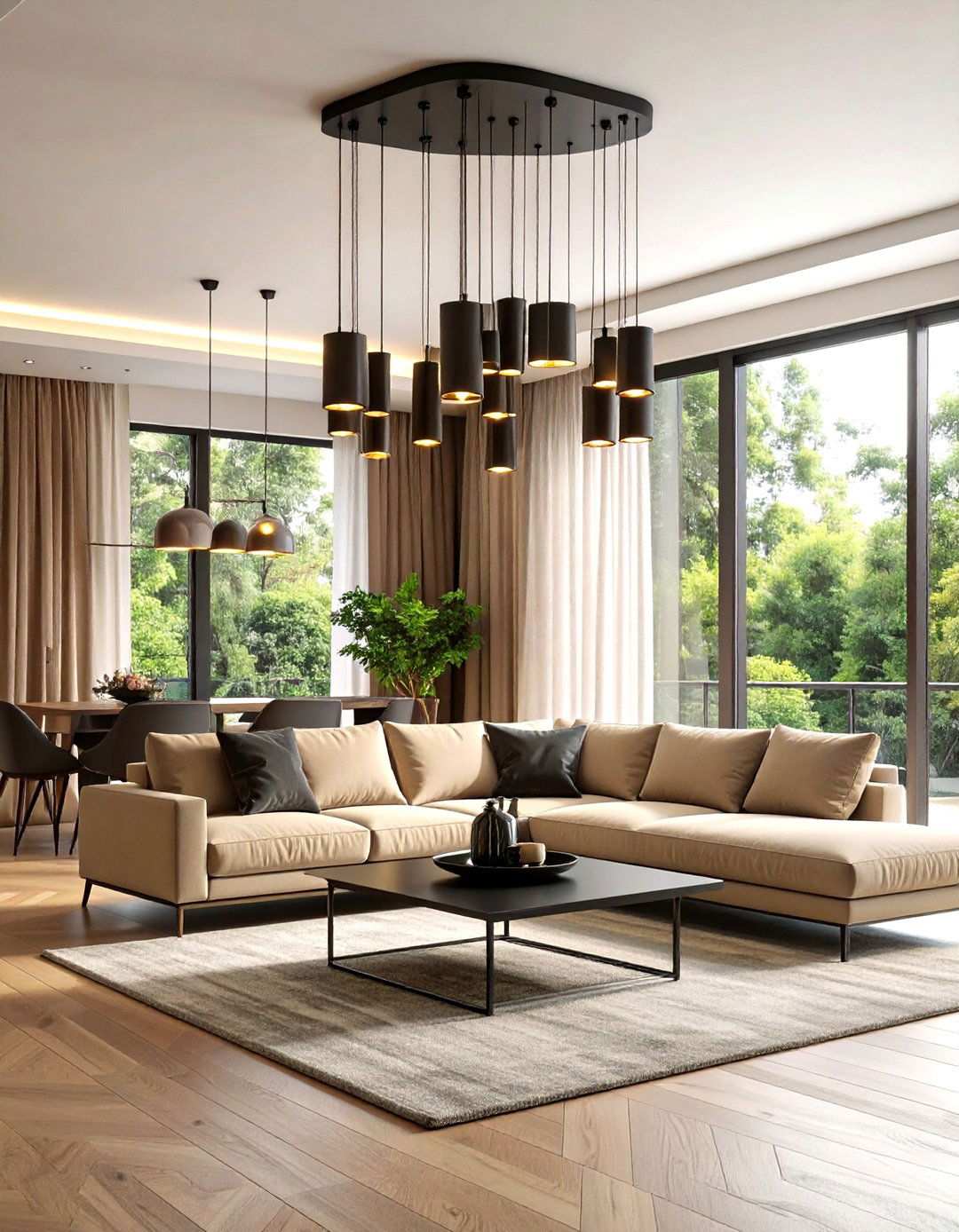 Curate a Monochrome Gallery Wall - 20 Black and Beige Living Room Ideas